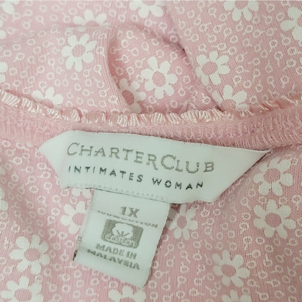 CHARTER CLUB Plus size The Everyday Cotton daisy Printed Sleep Shirt sleepwear - Picture 7 of 7